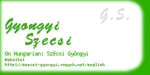 gyongyi szecsi business card