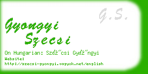 gyongyi szecsi business card